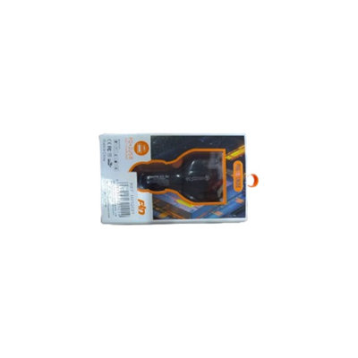 B&Q Universal Socket Adapter Car Fast Charger Usb + Type C 2 Port For Iphone Samsung - Black