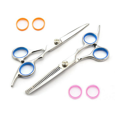 B&Q Professional Salon Hairdressing Hair Cutting Thinning Barber Scissors Set With 4 Finger Inserts