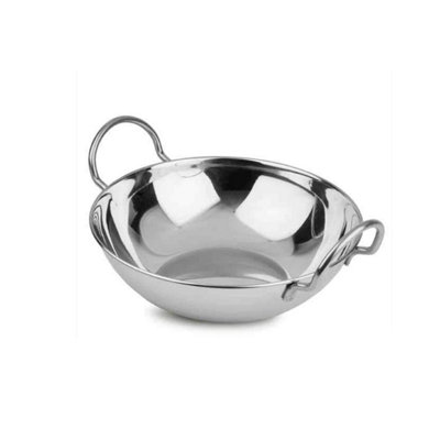 B&Q Stainless Steel Curry Indian Food Serving Dish With Handle 21Cm