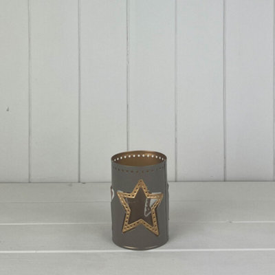 Kdmd Grey Tealight Holder With Star Design - Grey - Image 3