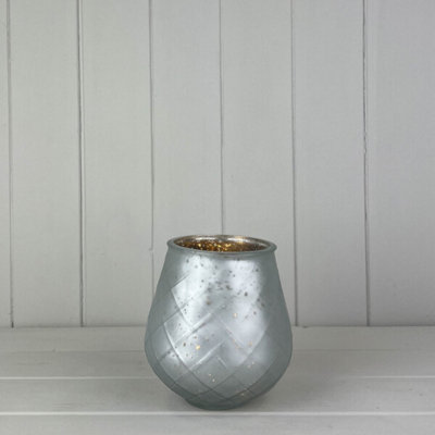 Kdmd Unisex Silver Large Frosted Glass Tealight Holder - Image 3