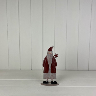 Kdmd Festive Red Metal Santa Decortation - Maroon - Image 3