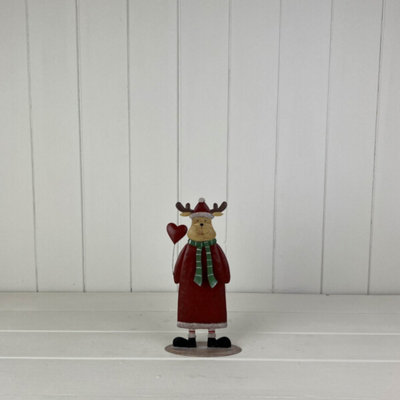  - Charming Red Metal Reindeer Decoration