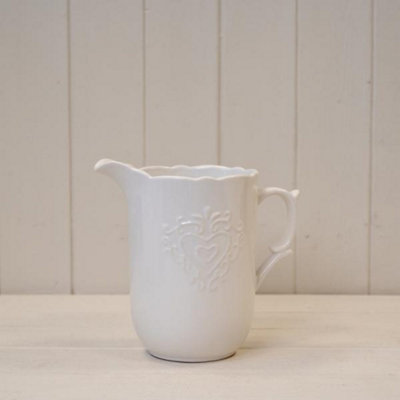 Kdmd Unisex White Ceramic Jug Heart Design - Image 3