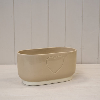 Kdmd Unisex Cream Debossed Heart Trough - Image 3