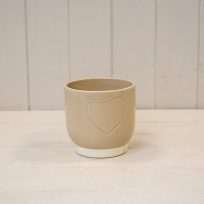 Kdmd Unisex Cream Debossed Heart Pot - Image 3