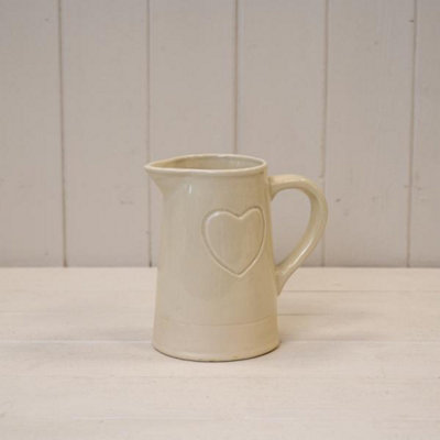 Kdmd Unisex Cream Debossed Heart Jug - Image 3