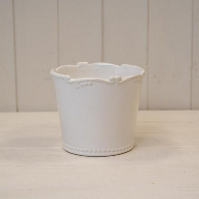 Kdmd Unisex White Pot With Decorative Rim - Image 3