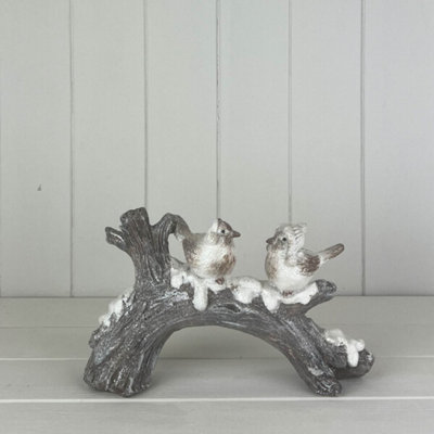 Kdmd Unisex Grey Large Polyresin Birds On Branch In - Image 3