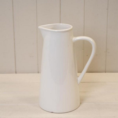Kdmd Stylish Handcrafted White Ceramic Jug Vase - White - Image 3