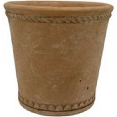 Kdmd Rustic Terracotta Finish Tapered Cement Pot - Terracotta - Image 3
