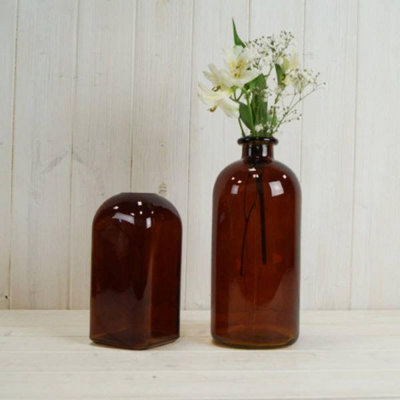 Kdmd Classic Burnt Amber Bottle Vase - Amber - Image 3