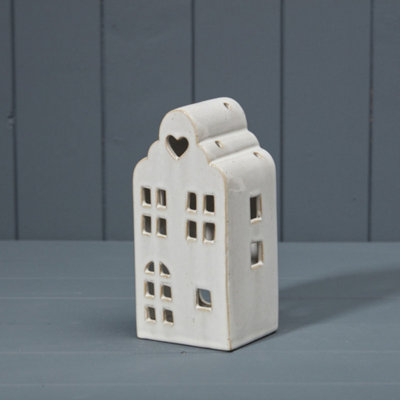 Kdmd Unisex White Elegant Ceramic House Tealight Holder - Image 3