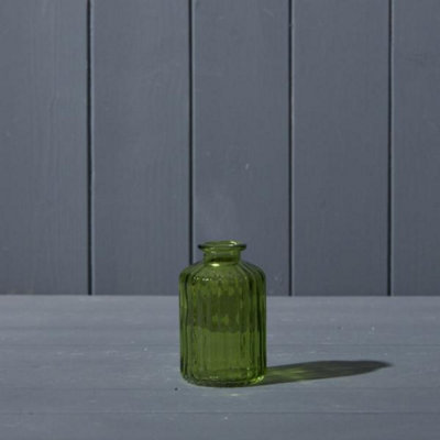 Kdmd Unisex Emerald Green Ribbed Glass Bottle - Image 3