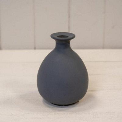 Kdmd Contemporary Matt Grey Glass Bud Vase - Grey - Image 3
