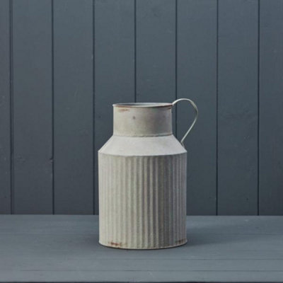 Kdmd Unisex White Vintage Ribbed Zinc Jug Base - Image 3