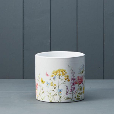 Kdmd Rustic White Ceramic Spring Meadow Pot - Multi - Image 3
