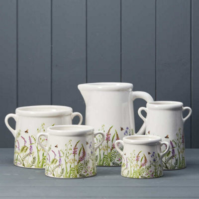 Kdmd Classic White Meadow Design Vase - White - Image 3