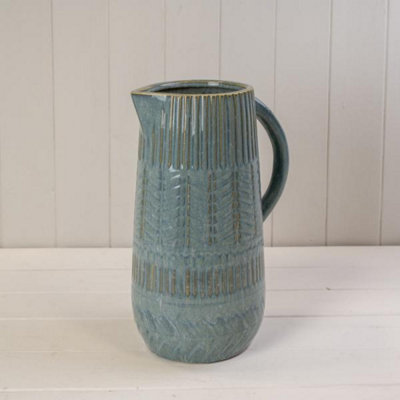 Kdmd Stylish Blue Ceramic Jug Vase For Home Decor - Blue - Image 3