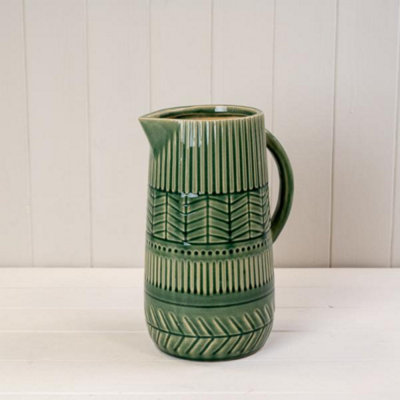 Kdmd Stylish Green Ceramic Jug Vase - Green - Image 3