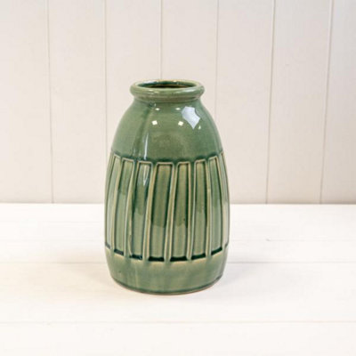 Kdmd Unisex Green Contemporary Ceramic Vase - Image 3
