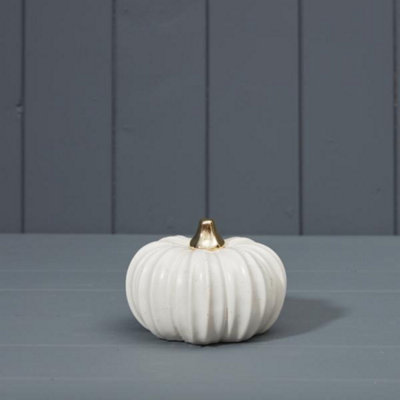 Kdmd Elegant White Ceramic Pumkpin Ornament - White - Image 3