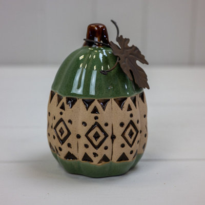 Kdmd Unisex Dark Green Green Elegant Cosy Ceramic Pumpkin In - Image 3