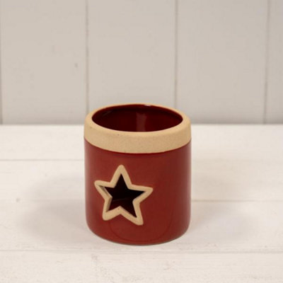 Kdmd Unisex Red Ceramic Star Tealight In - Image 3