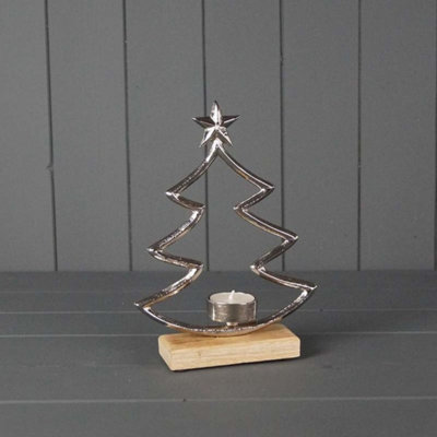 Kdmd Silver Metal Tree Tealight Holder - Silver - Image 3