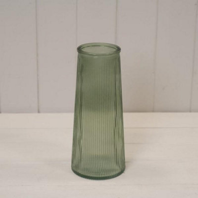 Kdmd Vintage Green Tall Ribbed Vase - Green - Image 3