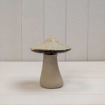 Kdmd Beige Textured Mottle Ceramic Mushroom Decoration - Beige - Image 3