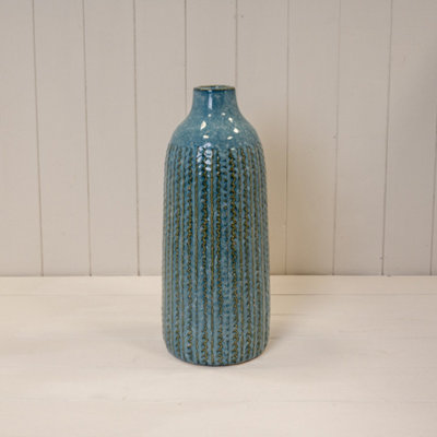Kdmd Elegant Blue Ceramic Vase For Home Décor Accent - Blue - Image 3