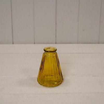 Kdmd Elegant Yellow Ribbed Glass Bottle - Yellow - Image 3
