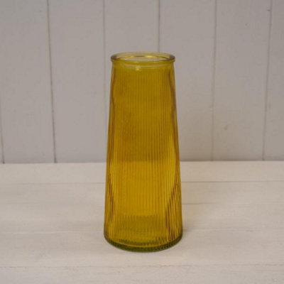 Kdmd Stylish Yellow Tall Ribbed Vase - Yellow - Image 3