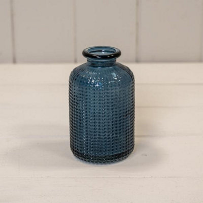 Kdmd Charming Blue Dimpled Glass Bottle - Blue - Image 3