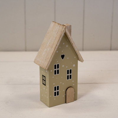Kdmd Rustic Beige Light Sage Green Wooden House Decoration - Beige - Image 3