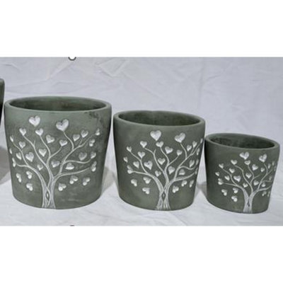 Kdmd Unisex Grey Cement Love Tree Pot - 15Mm - Image 3
