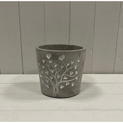 Kdmd Unisex Grey Cement Love Tree Pot - 13Mm - Image 3