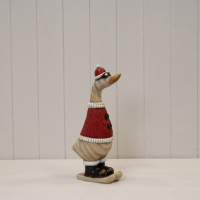 - White Polyresin Duck With Goggles