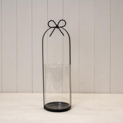 Kdmd Unisex Black Large Metal Candle Holder With Bow - Image 3