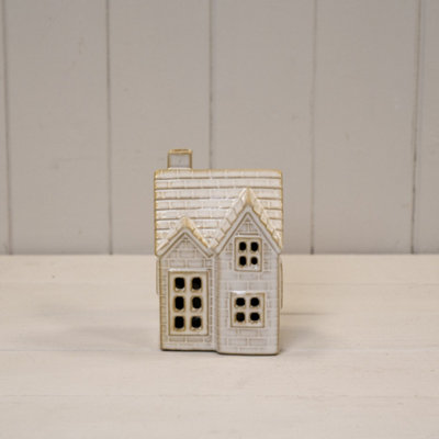 Kdmd Unisex Off-White Cosy Ceramic Led House In Neutral In - Image 2