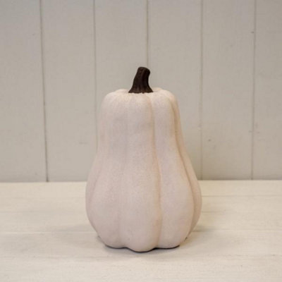 Kdmd Unisex White Cotton Tall Ceramic Pumpkin Ornament In Small - Image 3