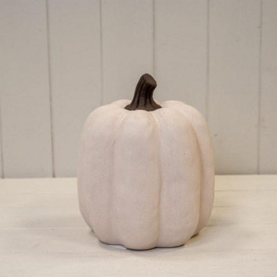 Kdmd Unisex White Cotton Ceramic Jack O'lantern Pumpkin Ornament In Large - Image 3