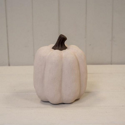 Kdmd Medium Cotton White Ceramic Jack O'lantern Pumpkin Ornament - White - Image 3