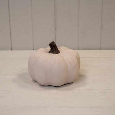 Kdmd Cotton White Small Ceramic Pumpkin Ornament - White - Image 3