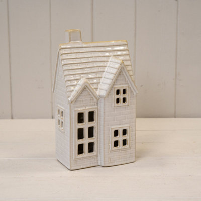 Kdmd Unisex Off-White Large Ceramic Tiled Led House 6 Hour Timer In - Image 2