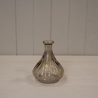 Kdmd Charming Smokey Brown Ribbed Bud Vase - Brown - Image 3