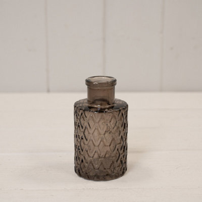 Kdmd Unisex Grey Warm Mini Geometric Glass Bottle - Image 3