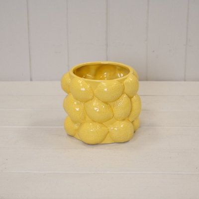 Kdmd Rustic Zesty Lemon 3D Pot Plant Pot - Yellow - Image 3
