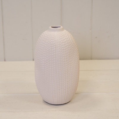 Kdmd Charming White Medium Textured Vase - White - Image 3
